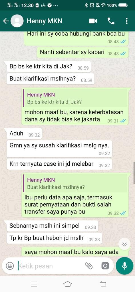 SALAH TRANSFER KE REKENING BCA TELEMEDIA ONYX PRATAMA PT MOHON KEMBALIKAN UANG SAYA