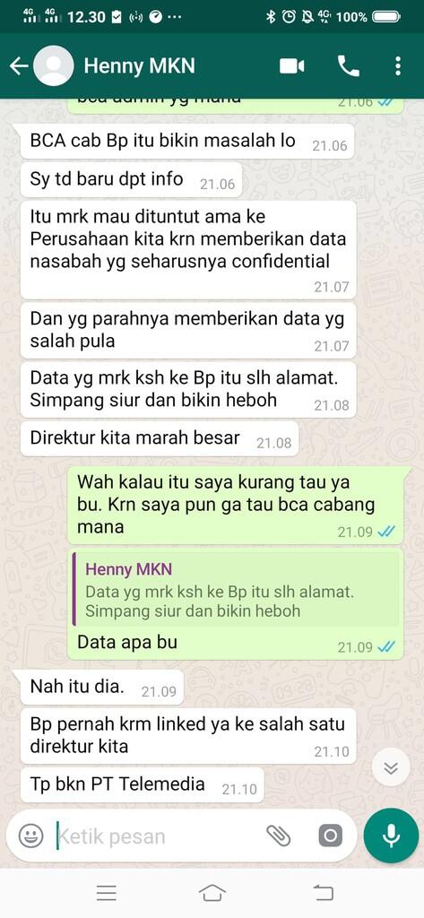 SALAH TRANSFER KE REKENING BCA TELEMEDIA ONYX PRATAMA PT MOHON KEMBALIKAN UANG SAYA