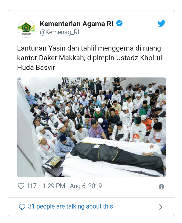 Bukan Rizieq, Doa Pemakaman Mbah Moen Dipimpin Ulama Makkah