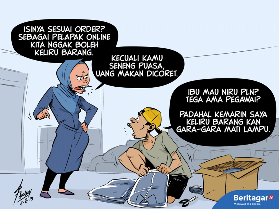 Kartun: kontroversi PLN menyunat duit karyawan