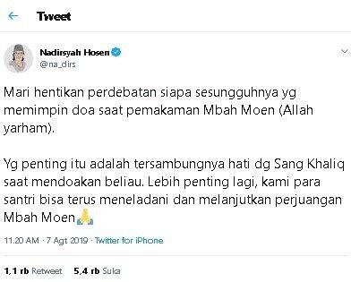 Ribut soal Rizieq Shihab di Makam Mbah Moen, Gus Nadir: Setop Perdebatan!