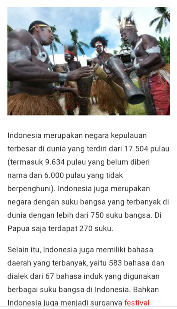 Indonesiaku Adalah Kekayaan Yang Tidak Ternilai Pribumi