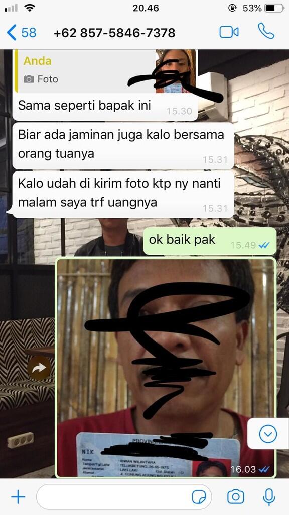 HATI HATI PENIPUAN DENGAN MEMINTA IDENTITAS FOTO KTP DAN FOTO SELFIE ANDA