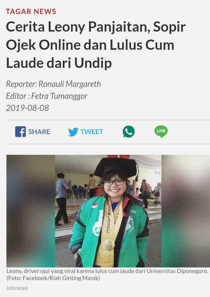 Viral dan Inspiratif, Seorang Ojek Online Perempuan Diwisuda Dengan Predikat Cumlaude