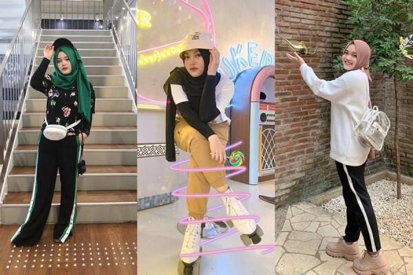 7 Gaya Busana Sporty Putri Delina, Adik Rizky Febian