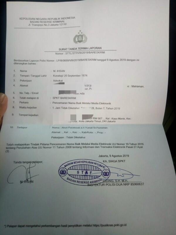 Buya Syafii Laporkan Seseorang yan Diduga Melakukan Ujaran Kebencian