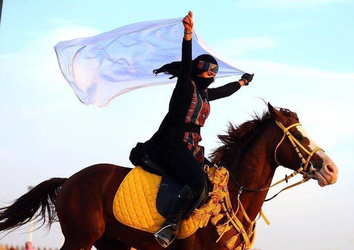 Women take over horse show for the first time alongside men in Saudi Arabia