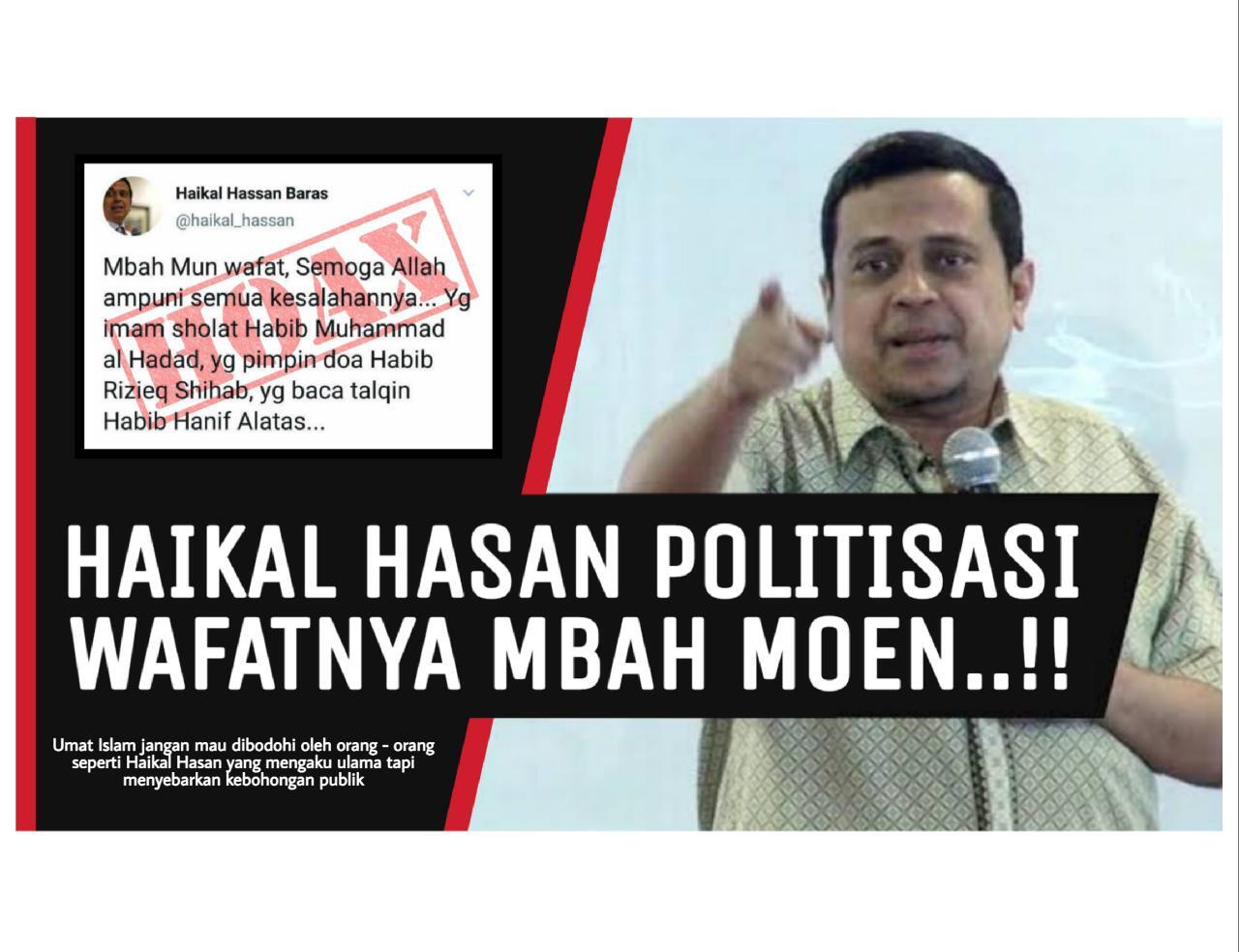 Politisasi KH. Maimoen Zubair, Haikal Hassan Sebarkan Informasi Hoaks di Media Sosial