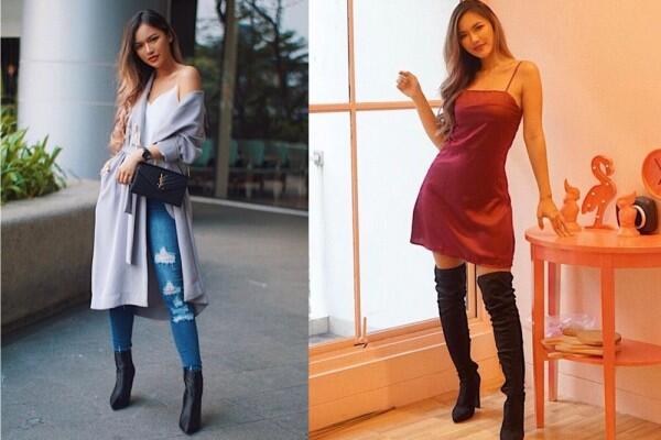 10 Ide Padu Padan Sepatu Boots ala Beauty Vlogger Sanly Liuu, Kece!