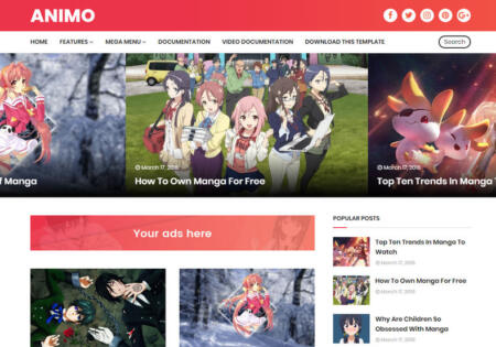 Animo FREE Blogger TEMA Download Anime