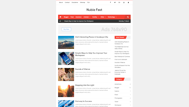 Download Nubie Fast PREMIUM Blogger TEMPLATE