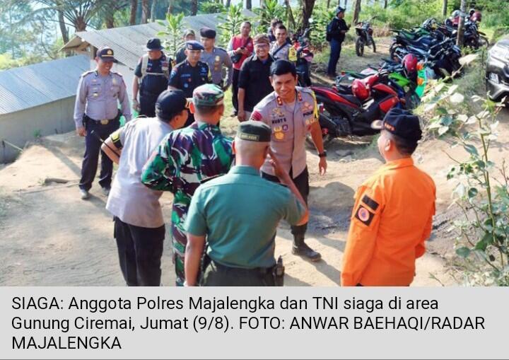 Polisi dan TNI Siaga di Gunung Ciremai
