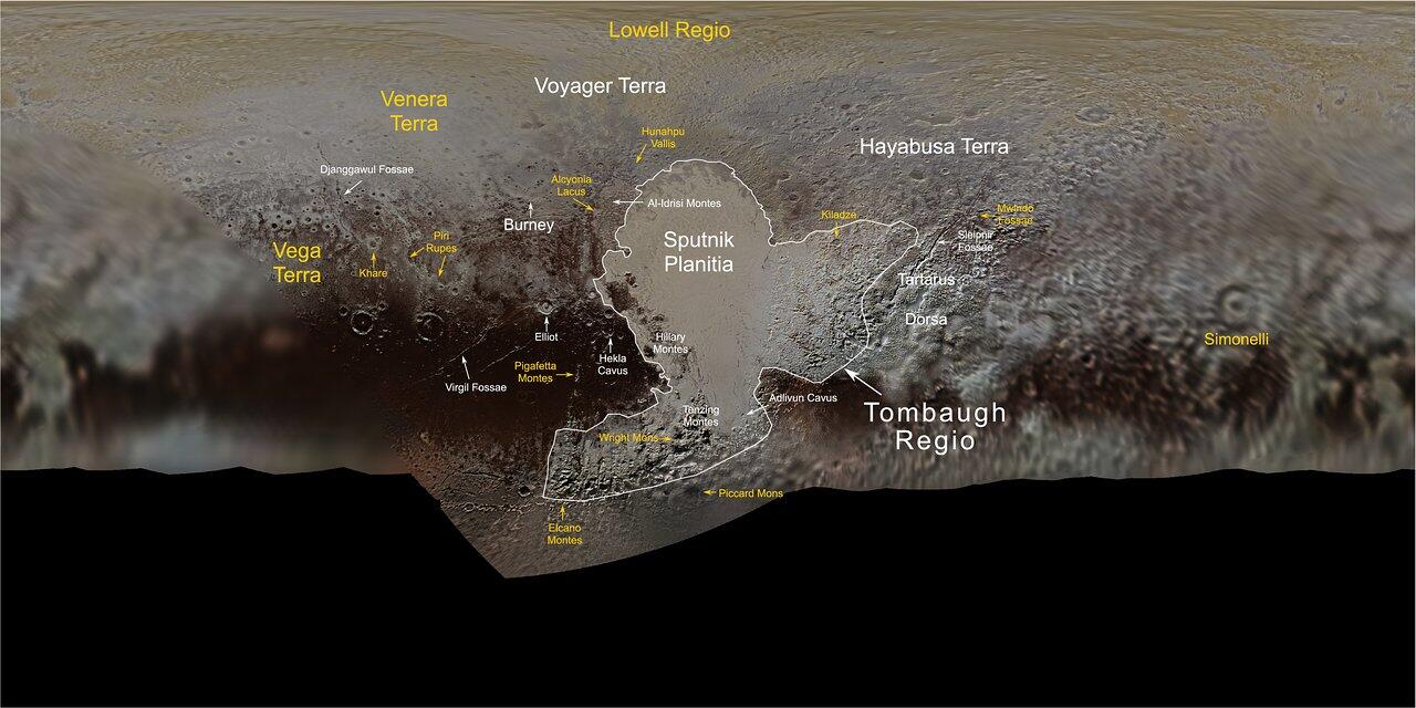 Ini Dia 14 Nama Wilayah Baru di Permukaan Pluto