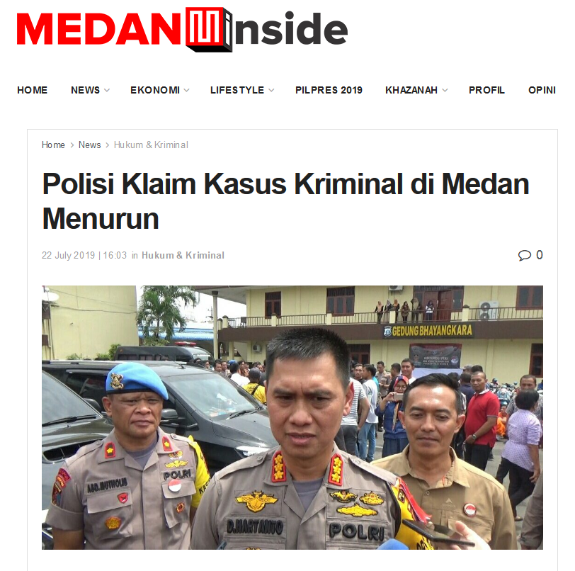 Kapolrestabes Medan Akui Tingkat Kejahatan di Bulan Juni Meningkat