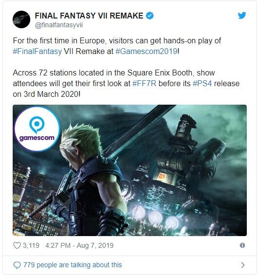 Final Fantasy VII Remake Tampil Kembali di Gamescom