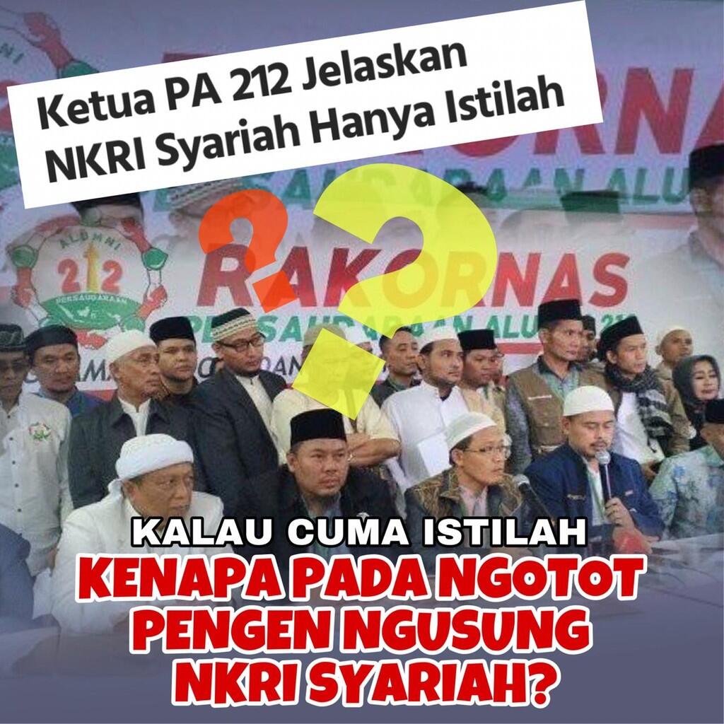 Ingin Bodohi Publik, PA 212 Sebut Konsep "NKRI Bersyariah" hanya Istilah