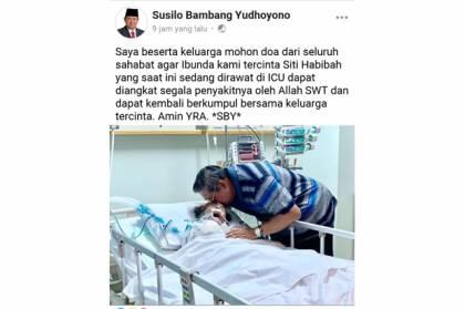 Ibunda Sakit, SBY Mohon Doa dari Seluruh Sahabat untuk Kesembuhan