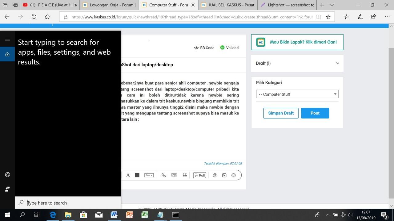 Cara Sederhana Membikin ScreenShot dari laptop/desktop
