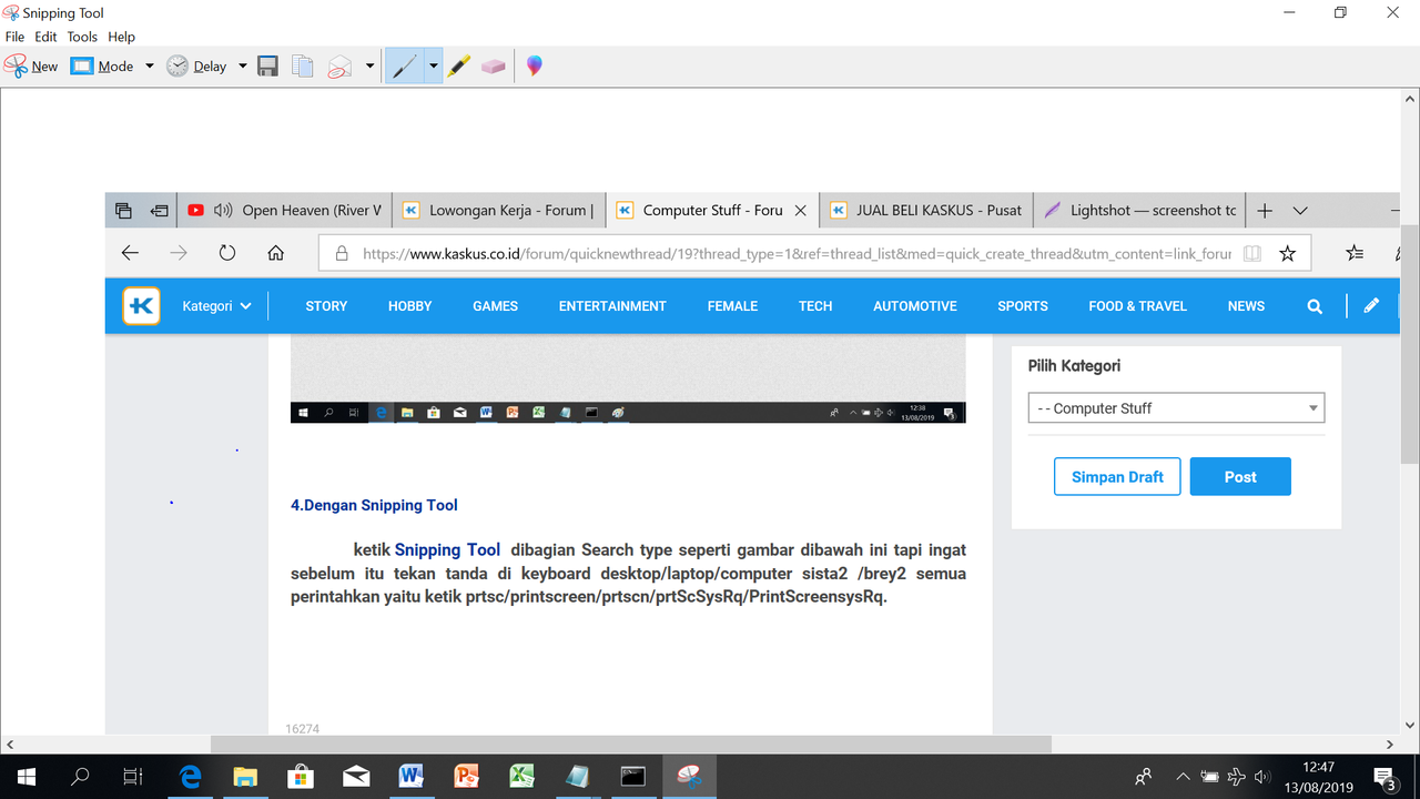 Cara Sederhana Membikin ScreenShot dari laptop/desktop
