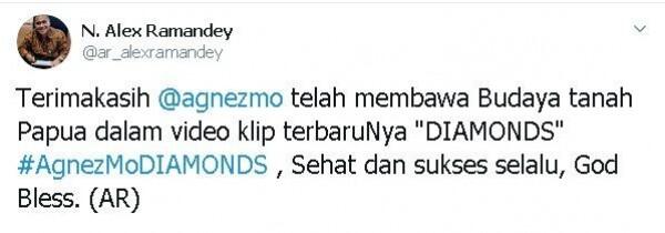 Agnez Mo Siapkan Budaya Papua di MV Diamonds, Begini 10 Reaksi Netizen