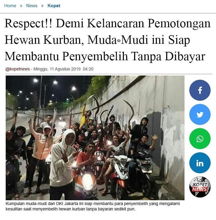 Demi Membantu Pemotongan Kurban Para Pemuda ini Siap Menyembelih Tanpa Dibayar