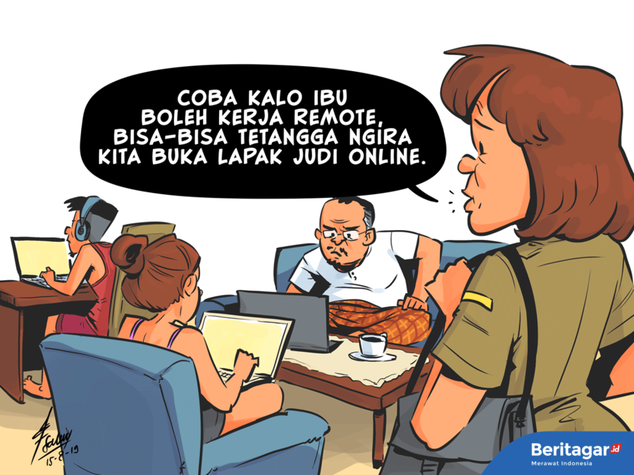 Kartun: PNS juga ingin kerja remote?