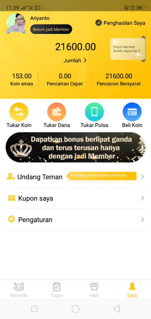 Baca berita dapet uang