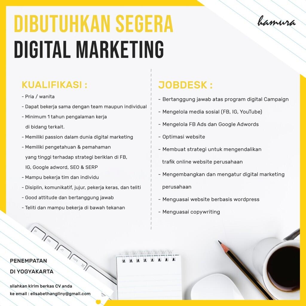 Info Loker &quot;Digital Creative Agency&quot; Untuk Penempatan Daerah Yogyakarta