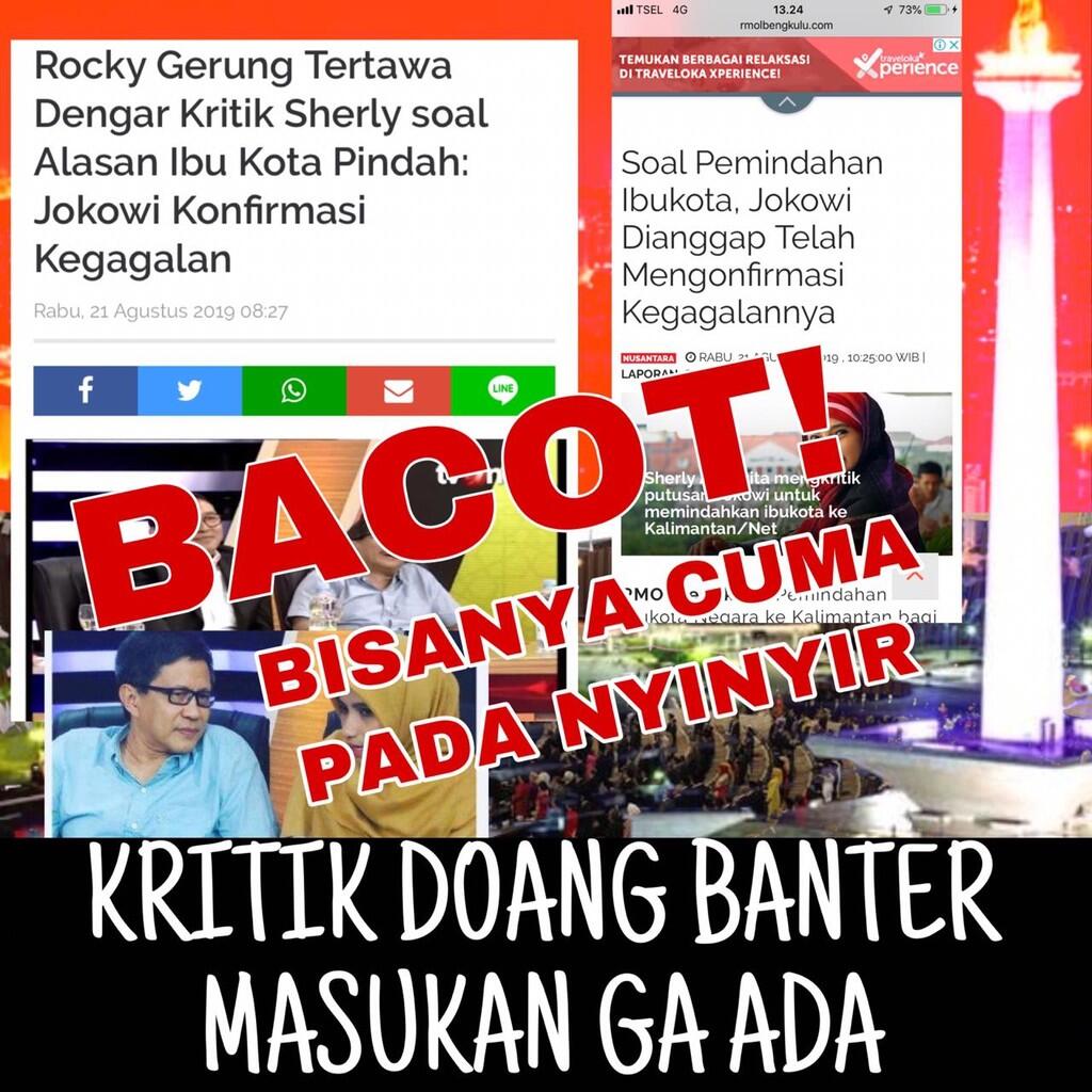 Tak Paham Konteks, Sherly Hanya Bisa Nyinyir soal Pemindahan Ibukota