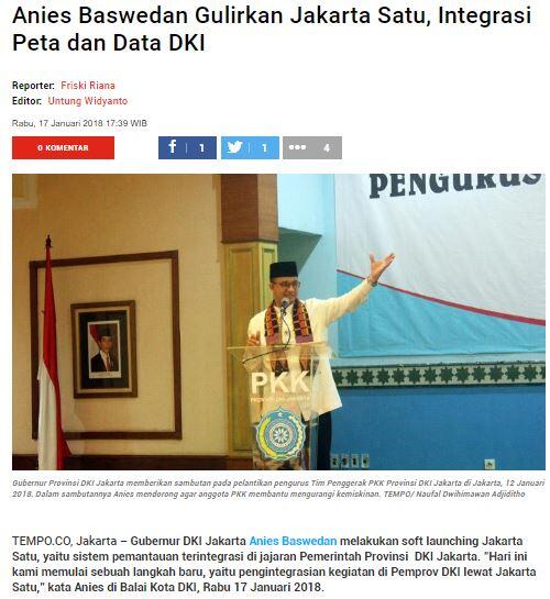 Pertamakali Dalam Sejarah Asia Tenggara, DKI Jakarta Dapat Penghargaan Geospasial 