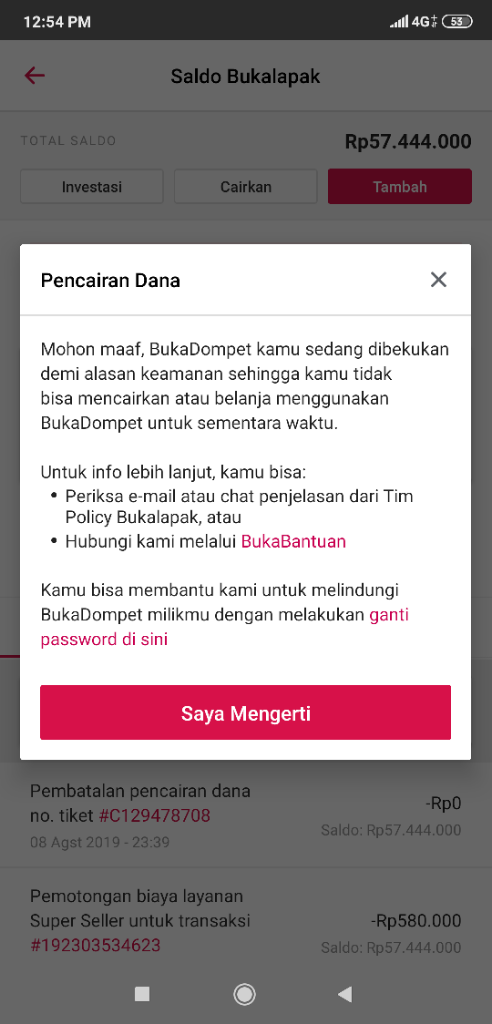 bukalapak menahan dana lewat dua minggu tanpa kejelasan