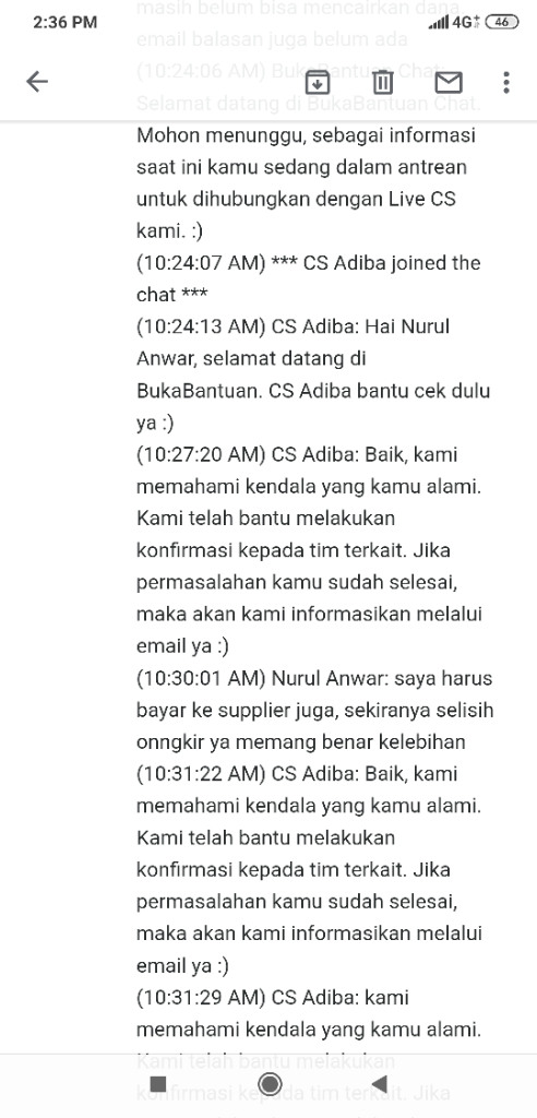 bukalapak menahan dana lewat dua minggu tanpa kejelasan