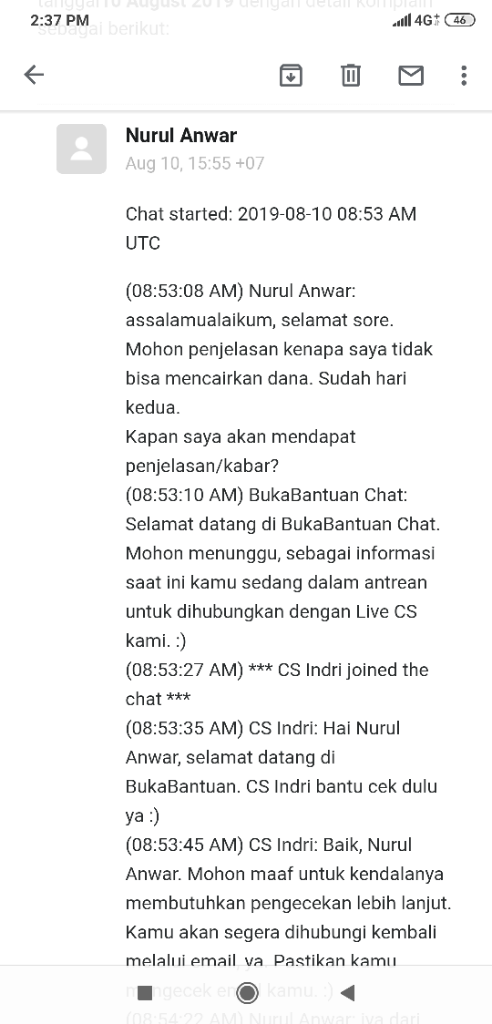 bukalapak menahan dana lewat dua minggu tanpa kejelasan