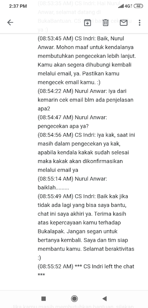bukalapak menahan dana lewat dua minggu tanpa kejelasan