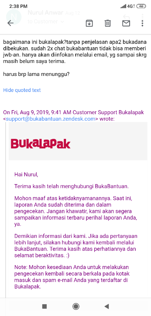 bukalapak menahan dana lewat dua minggu tanpa kejelasan