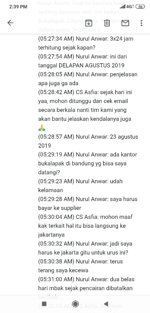 bukalapak menahan dana lewat dua minggu tanpa kejelasan