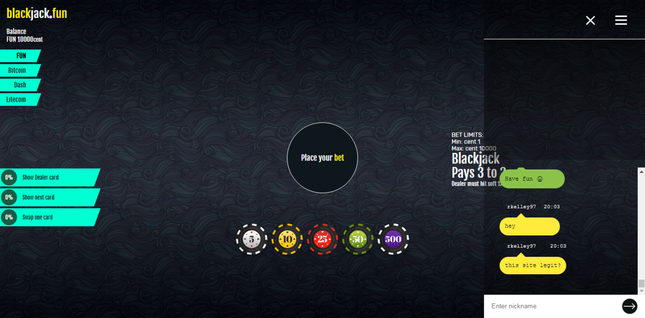 BlackJack.fun new crypto gambling