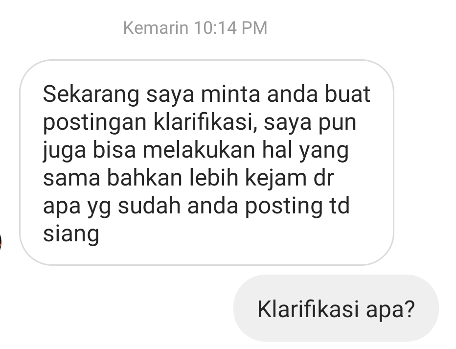 Dia yang punya &quot;hutang&quot;, tapi dia yang ngancam.