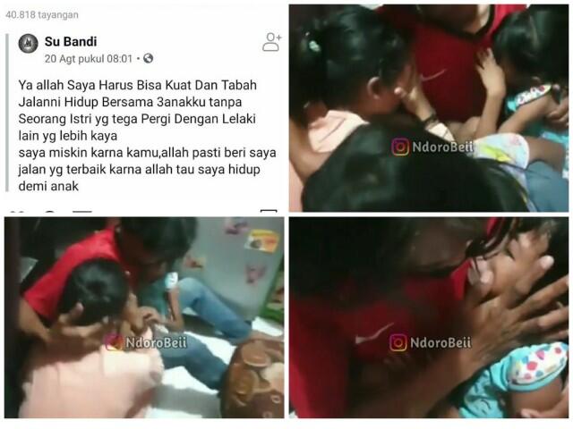 Viral Tangisan Mas Bandi dan Tiga Anaknya, Istrinya Pergi dengan Pria yang Lebih Kaya