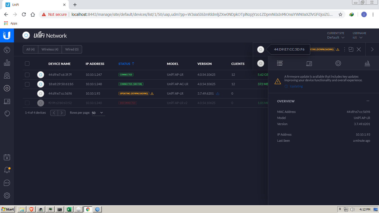 gagal upgrade unifi AP-LR