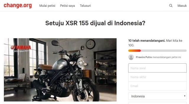 Ada Petisi Yamaha XSR155 Hadirkan di Indonesia, Ngebet Banget!