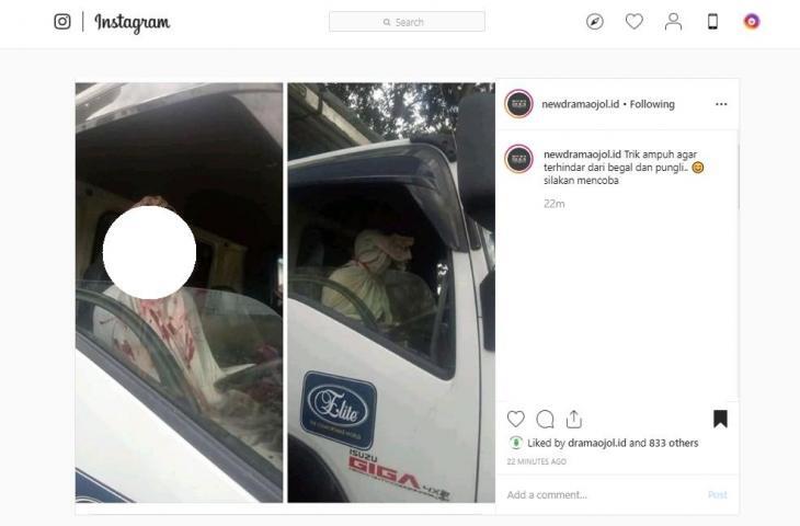 FOTO Penampakan Sosok &quot;POCONG&quot; Nyetir Truk Untuk Menghindari BEGAL!