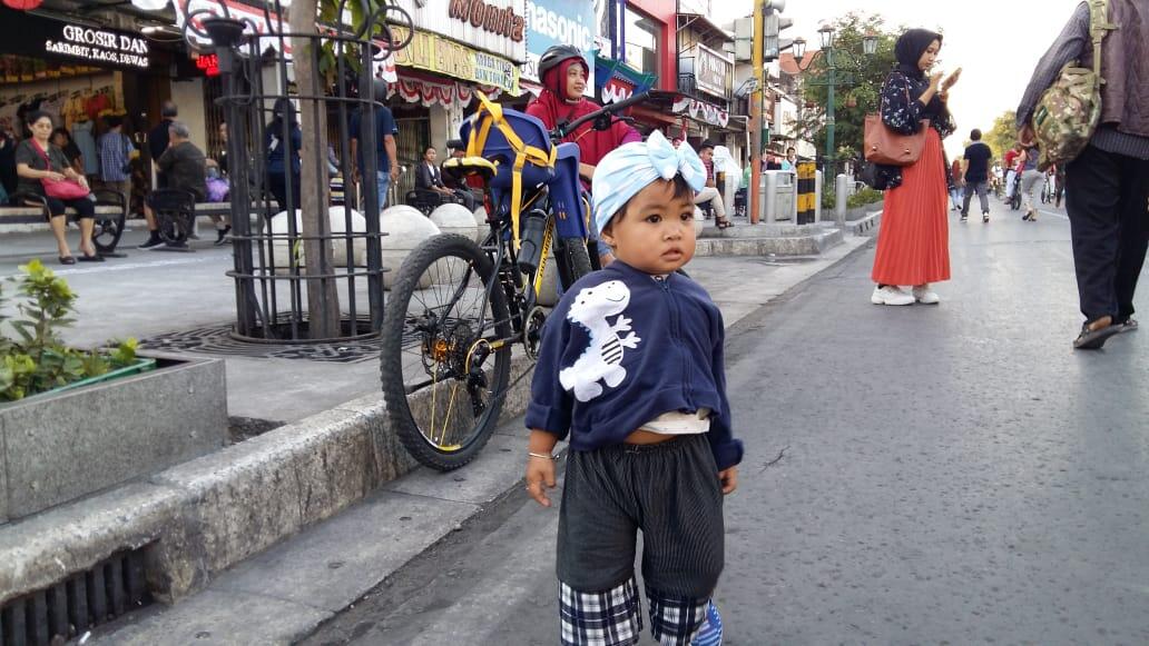 Gowes Sepeda Selasa Wage di Malioboro bersama si kecil yang mungil