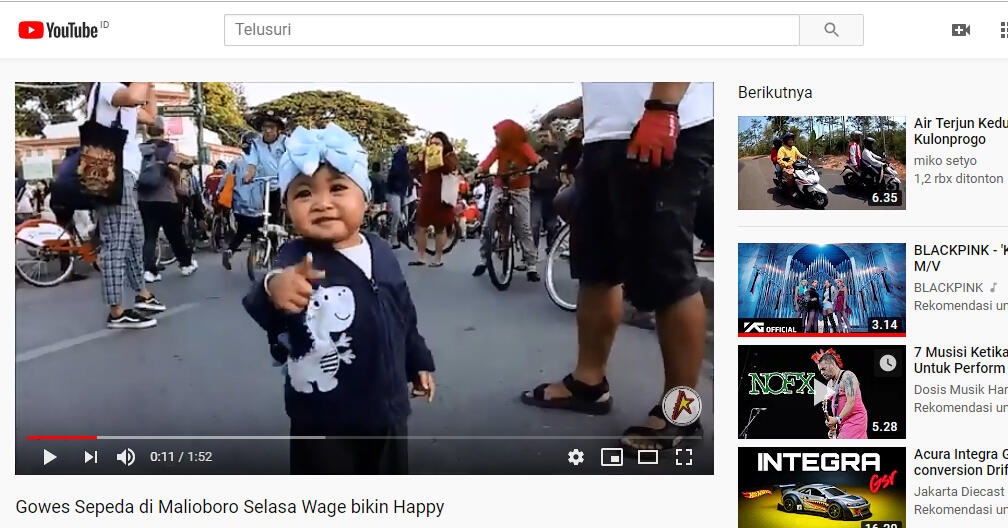 Gowes Sepeda Selasa Wage di Malioboro bersama si kecil yang mungil