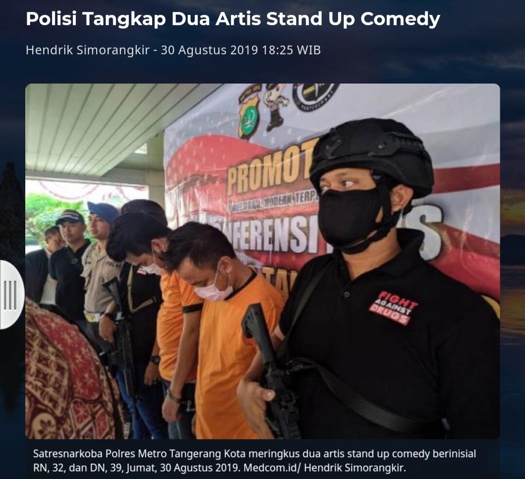 Polisi Tangkap Dua Artis Stand Up Comedy