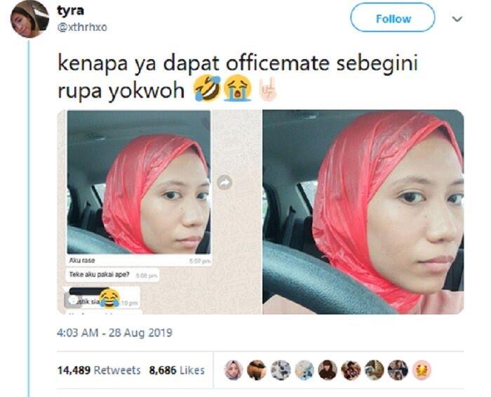 Viral, Lupa Pakai Hijab Ukhti Kenakan Kantong Kresek Tutupi Auratnya