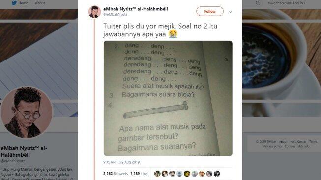 Ngakak, Pertanyaan Soal Alat Musik Ini Bikin Kesal Warganet