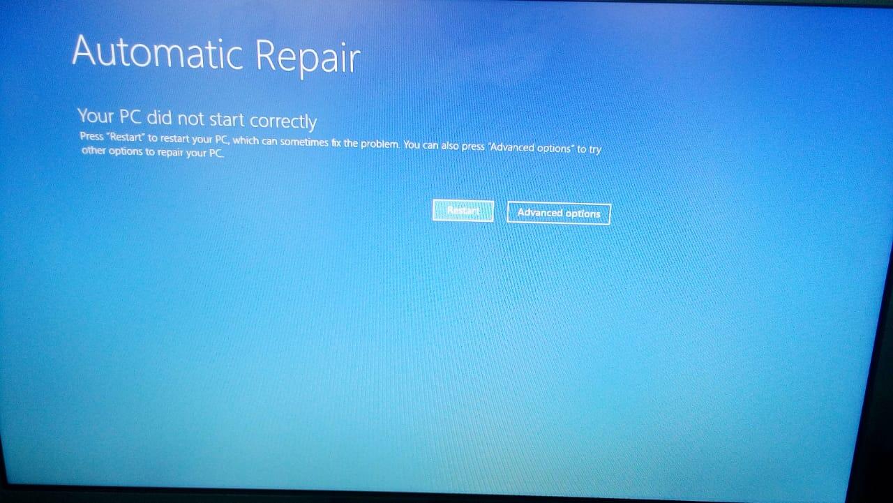Mohon pencerahannya: Automatic Repair Win 10