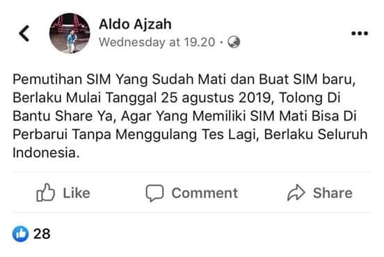 Beredar Kabar Pemutihan SIM Yang Sudah Mati Tanpa Tes