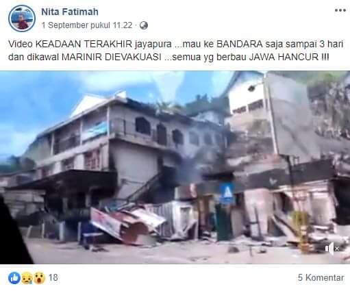 Benarkah Video Bernarasi Semua yang Berbau Jawa di Jayapura Hancur?